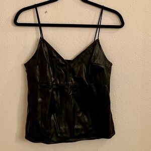 Abercrombie and Fitch Black Vegan Leather Cami NWT